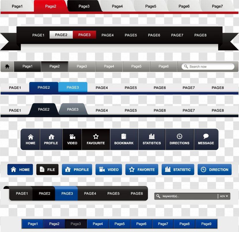 Navigation Bar Web Design Menu Website - Elements Transparent PNG