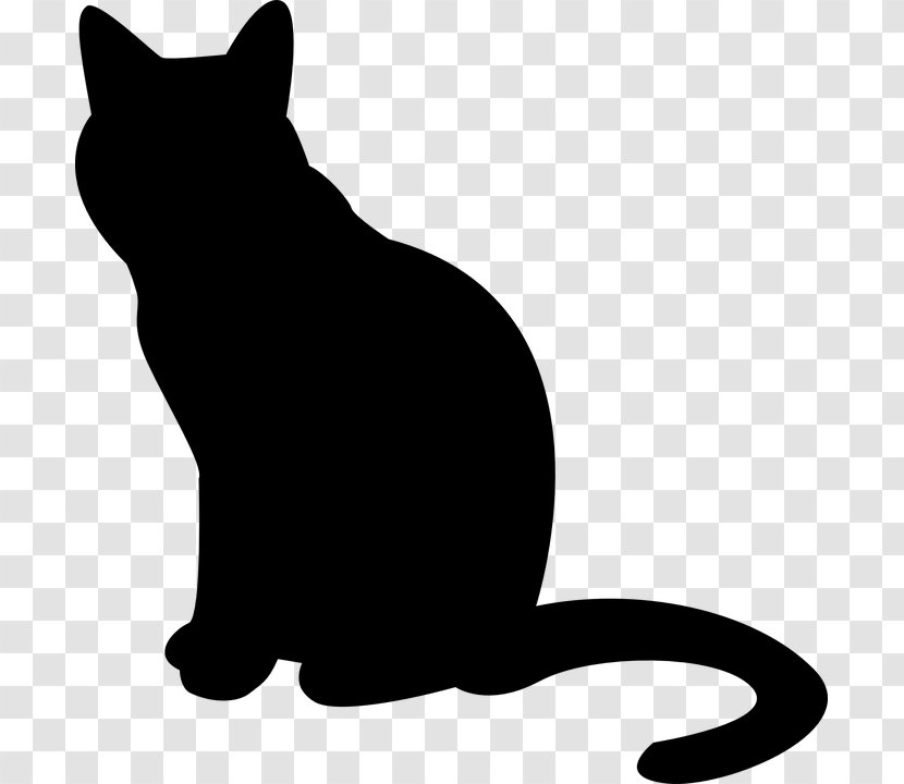 Black Cat Silhouette Clip Art - Whiskers Transparent PNG