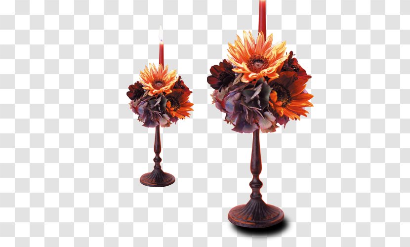 Candlestick Lamp - Flowers Transparent PNG