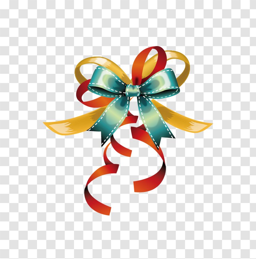 Ribbon Bow And Arrow Banner - Greeting Card - Vector Transparent PNG
