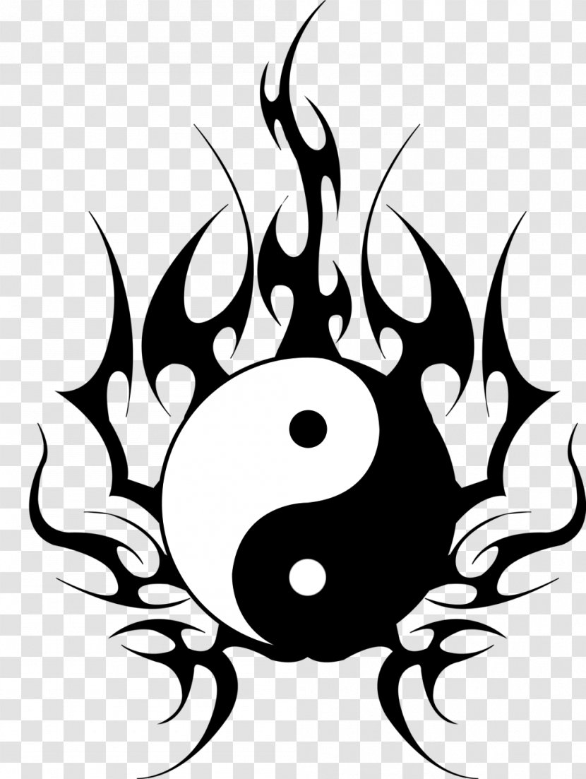 Tattoo Yin And Yang Nautical Star - Yin-Yang Tattoos Free Download Transparent PNG