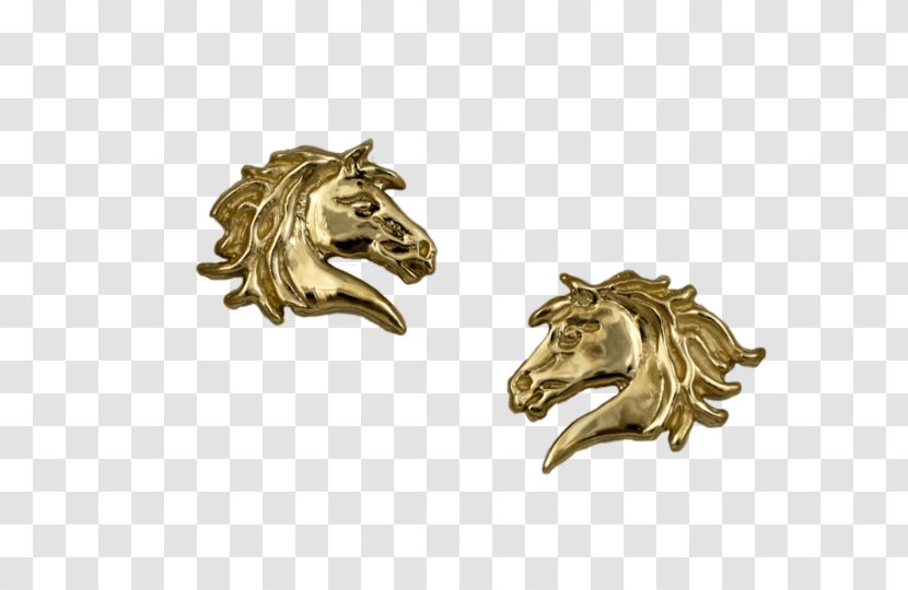 Earring Friesian Horse Jewellery Gold Andalusian - Equestrian Transparent PNG
