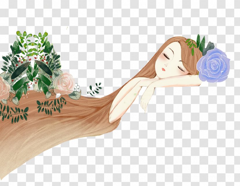 Download Poster International Womens Day - Hand-painted Sleeping Beauty Material Transparent PNG