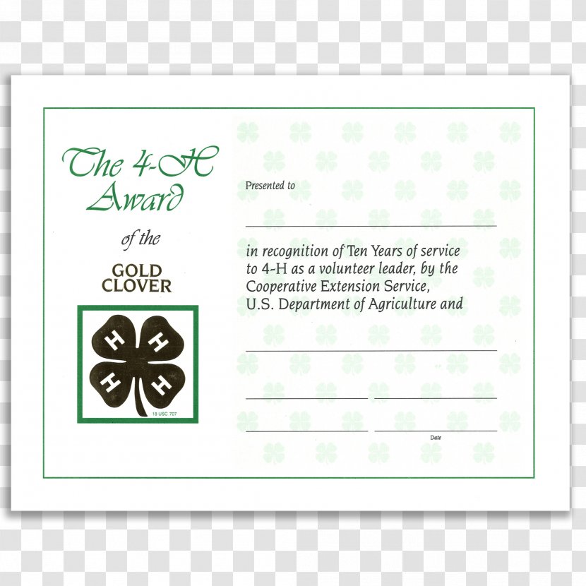 Public Key Certificate Academic 4-H Information - Green - Of Recognition Transparent PNG