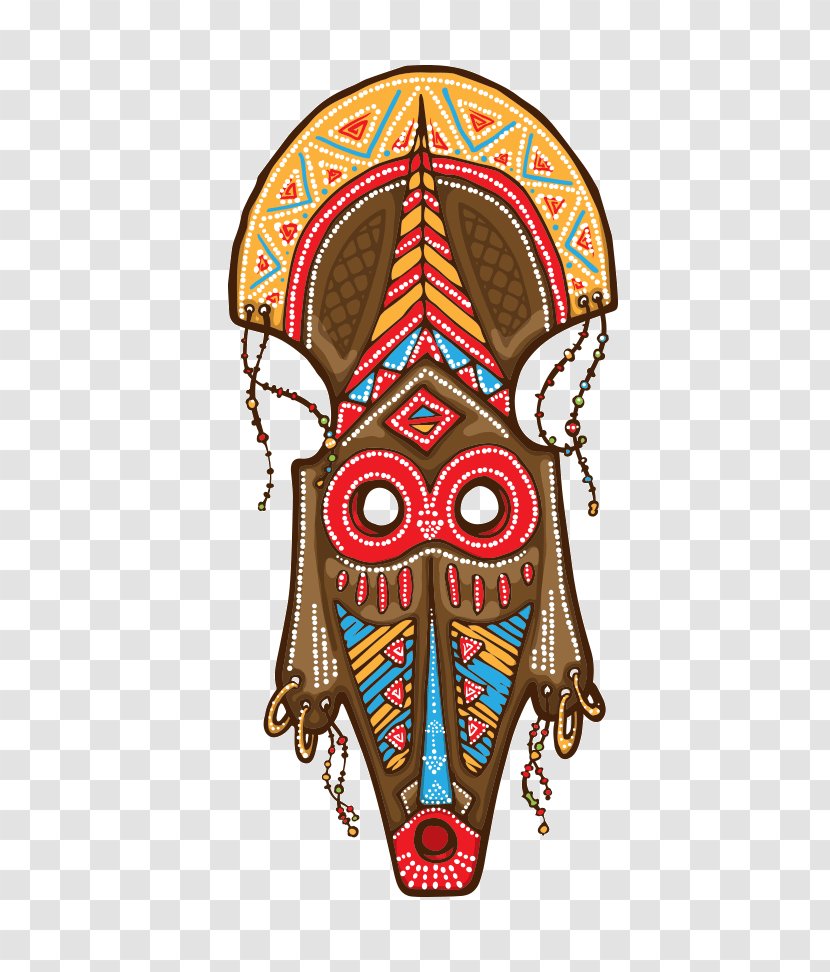 Traditional African Masks Vector Graphics Illustration Drawing - Mask - Eighteen Transparent PNG