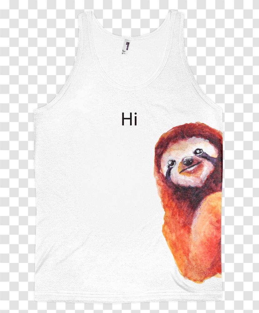 T-shirt Sleeveless Shirt Top Sloth - Peach - Mockupmandala Transparent PNG