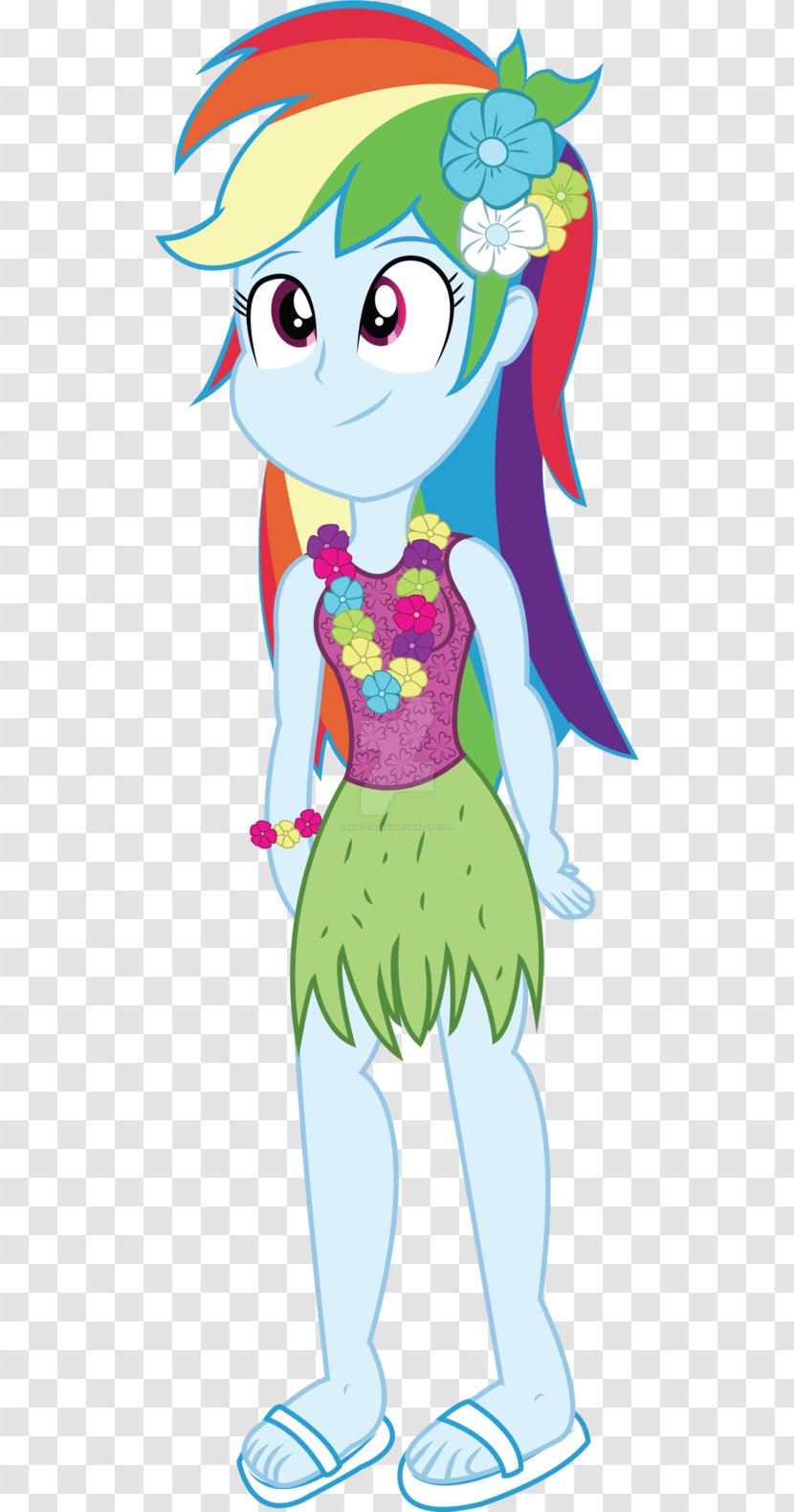 Rainbow Dash Drawing Hula Clip Art - Flower - Grass Skirts Transparent PNG