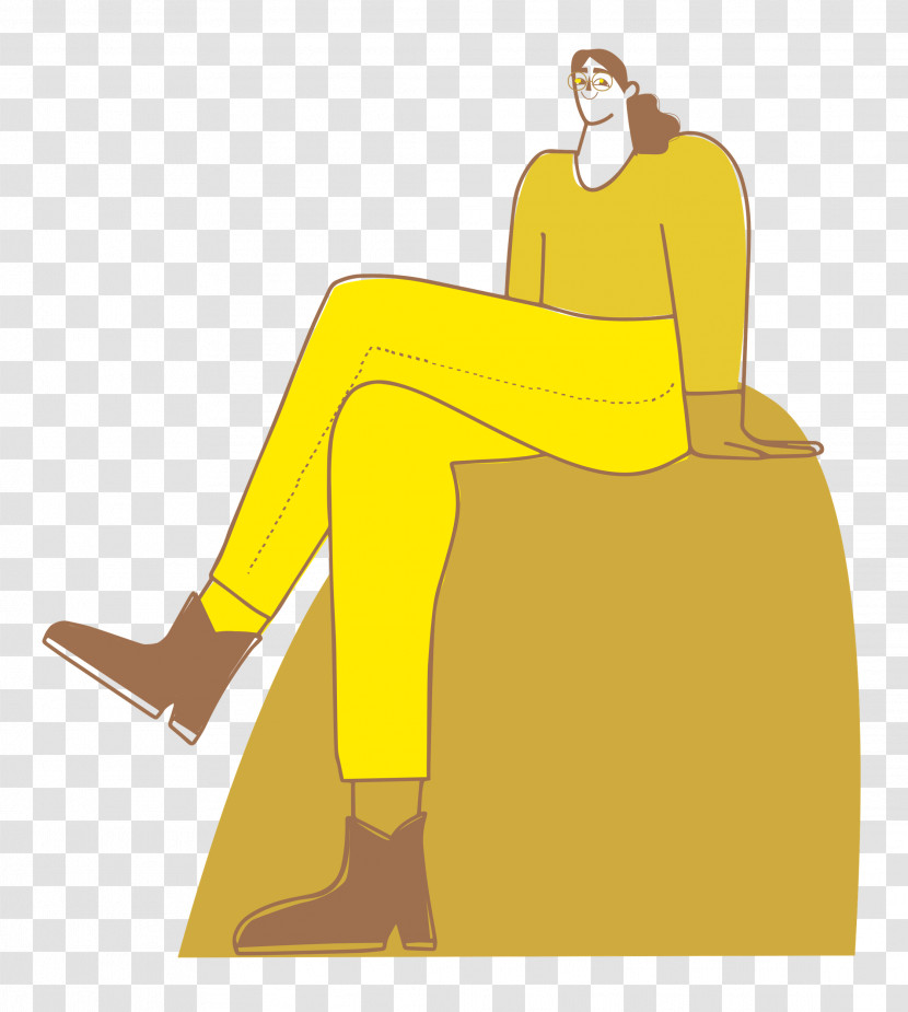 Sitting On Rock Transparent PNG