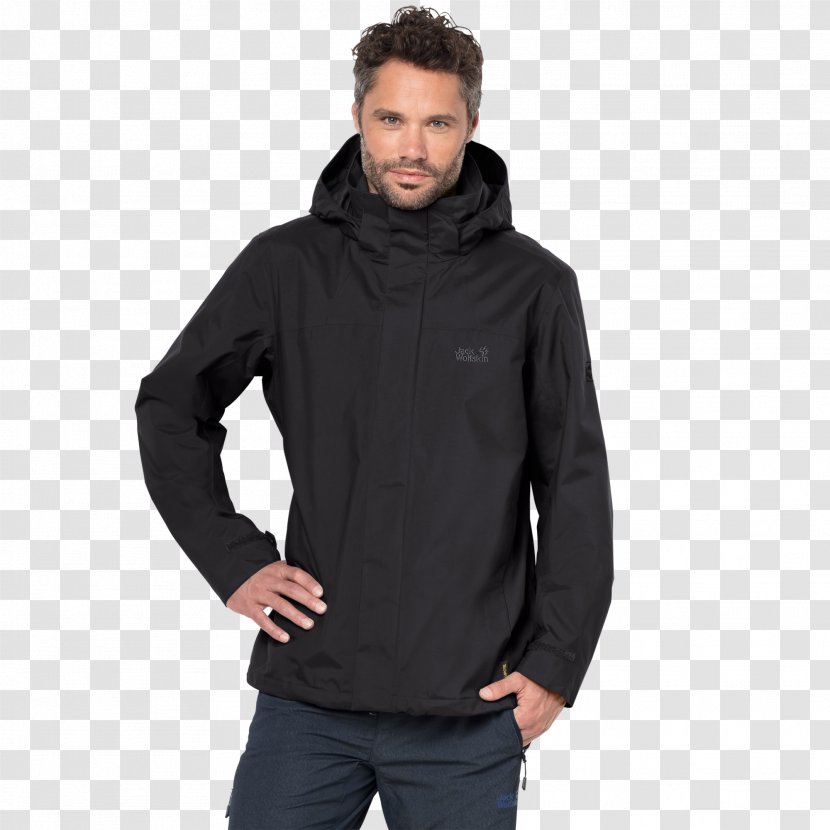 Hoodie Fleece Jacket Raincoat Jack Wolfskin - Neck Transparent PNG