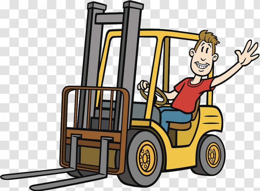 Forklift Cartoon Heavy Equipment Illustration - Royaltyfree - Open The Dump Truck Transparent PNG