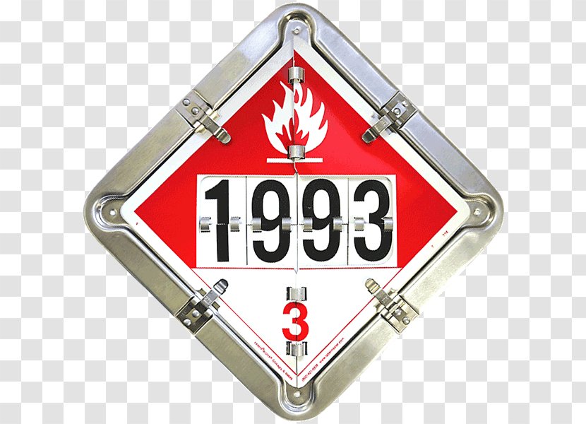 Placard Dangerous Goods Combustibility And Flammability Sticker UN Number - Flammable Transparent PNG