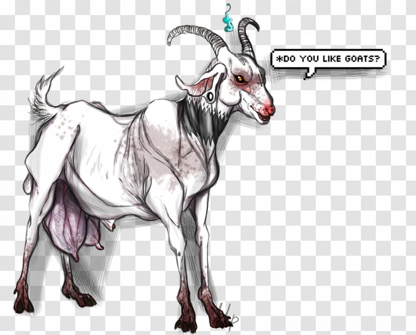 Goat Drawing Demon Cattle Sheep - Livestock Transparent PNG