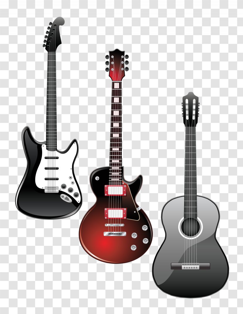 Electric Guitar Fender Mustang Clip Art - Silhouette - Three Vector Material Transparent PNG