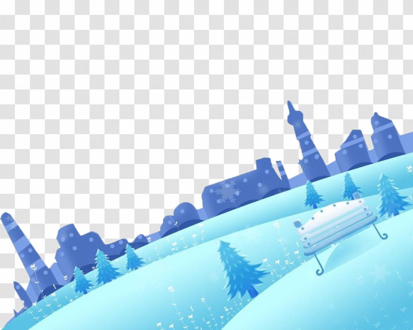 High-definition Television Wallpaper - Computer - Hand-painted Cartoon City Snow Transparent PNG