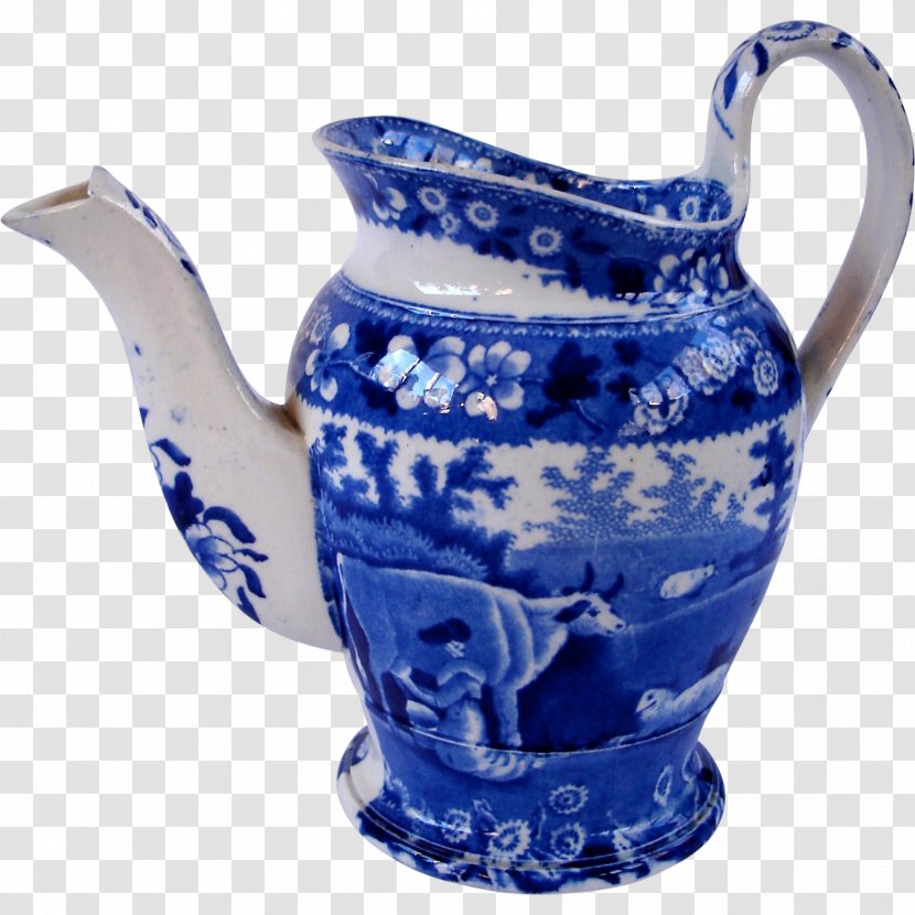 Jug Blue And White Pottery Ceramic Cobalt - Vase Transparent PNG