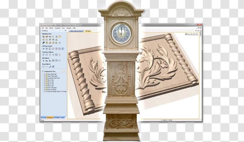 Floor & Grandfather Clocks Computer Numerical Control Machine Vectric - Project - Jade Carving Transparent PNG