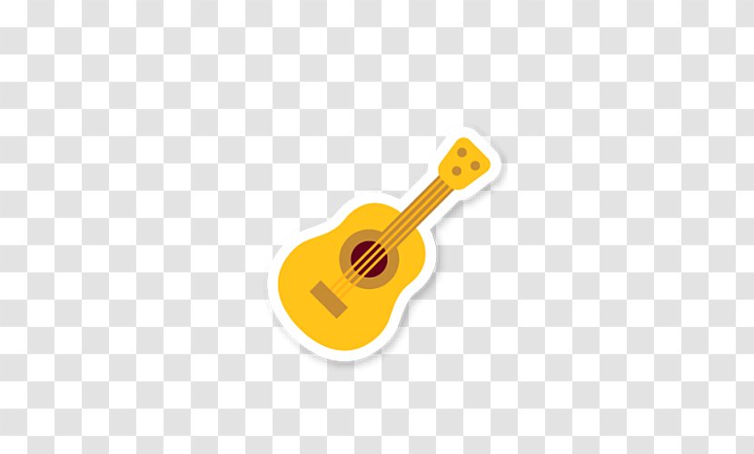 Acoustic Guitar Icon - Cartoon - Creative Hand-painted Transparent PNG