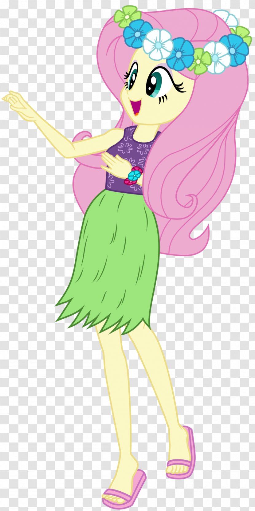 Fluttershy Art Hula My Little Pony: Equestria Girls Grass Skirt - Flower - Sandalwood Transparent PNG