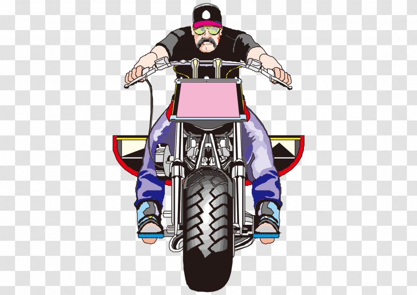 Car Motorcycle - Helmet - Vector Cartoon Hand-painted Ride Front Man Transparent PNG