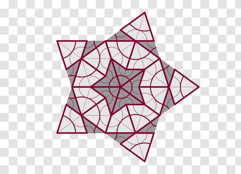 Tessellation Symmetry Kite Darts Pattern - Edge Transparent PNG