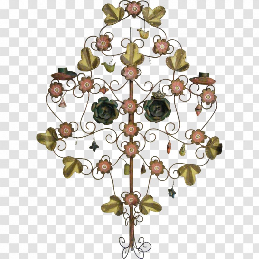 Metal Candelabra Tree Wall Mexico - Gold Transparent PNG