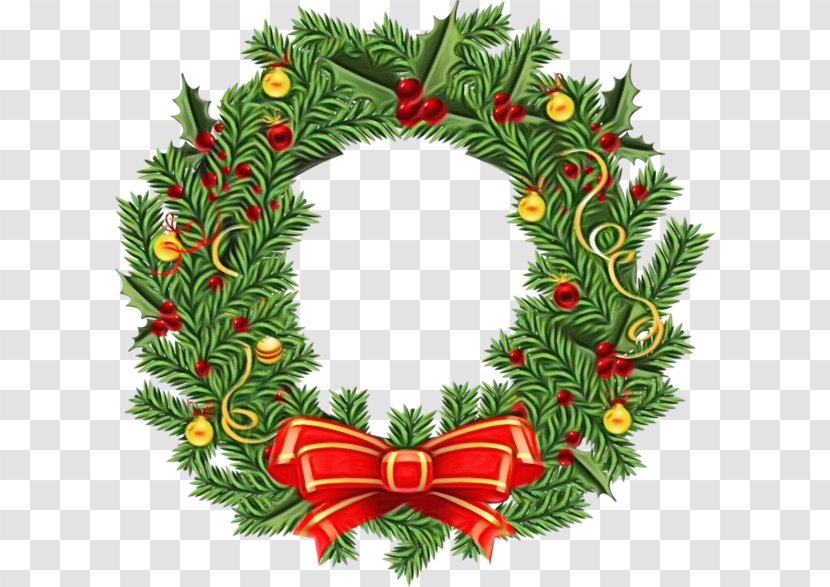 A Christmas Carol Clip Art Day Wreath - Evergreen Transparent PNG