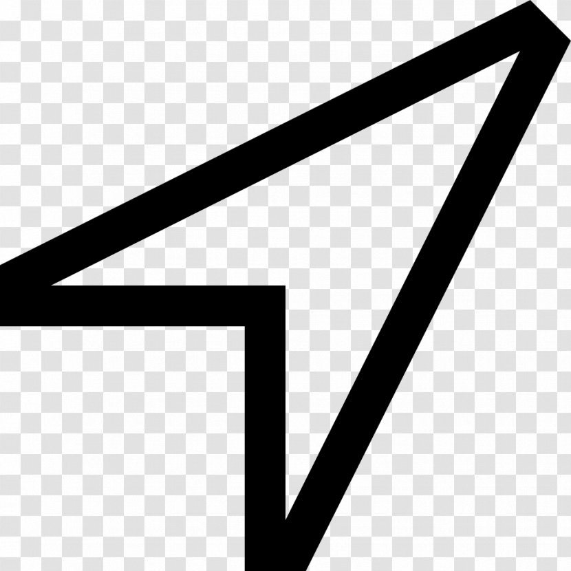 Pointer Arrow - Black And White Transparent PNG