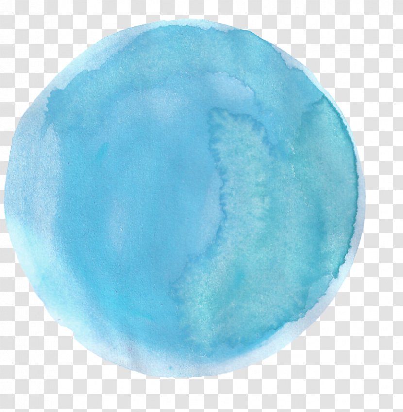 Blue Turquoise Teal Circle Sphere - Watercolor Cactus Transparent PNG