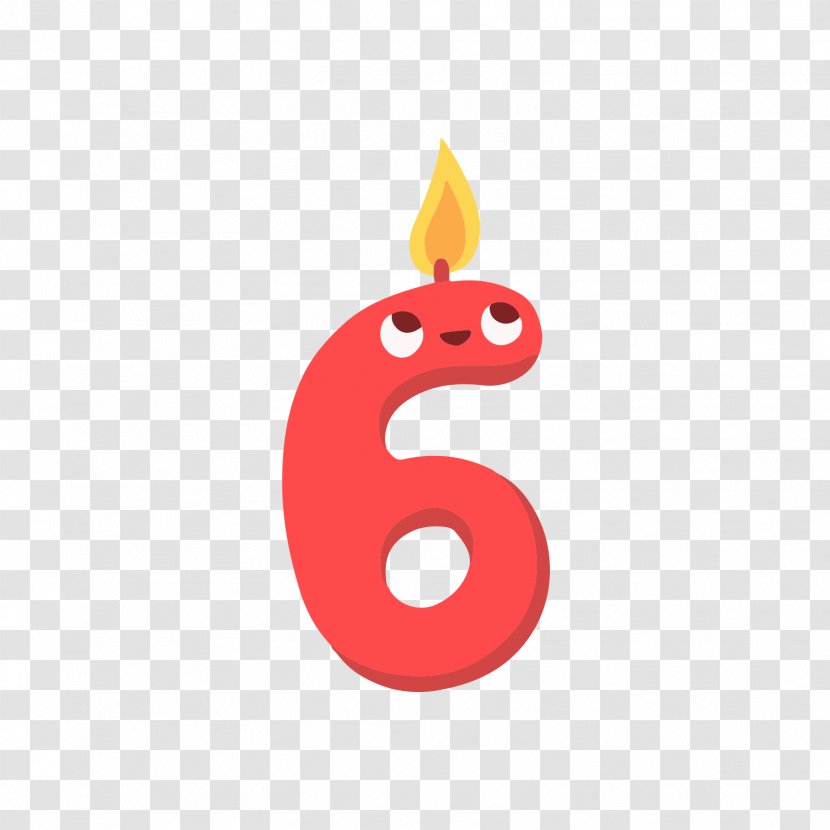 Birthday Cake Candle Digital Data - Media - Red Number Six Candles Transparent PNG