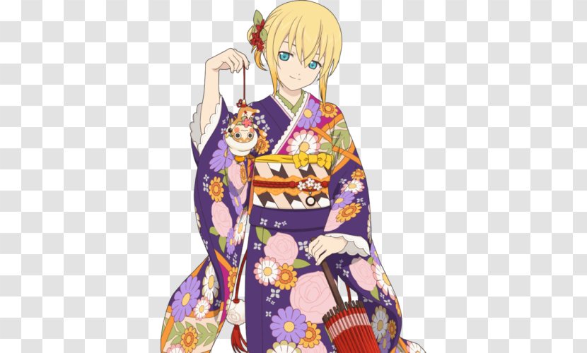 Kimono Japanese New Year Tales Of Asteria Costume - Watercolor - Tale Melodies Transparent PNG