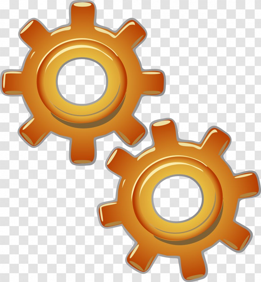 Car Engine Free Content Clip Art - Reciprocating - Orange Gear Transparent PNG