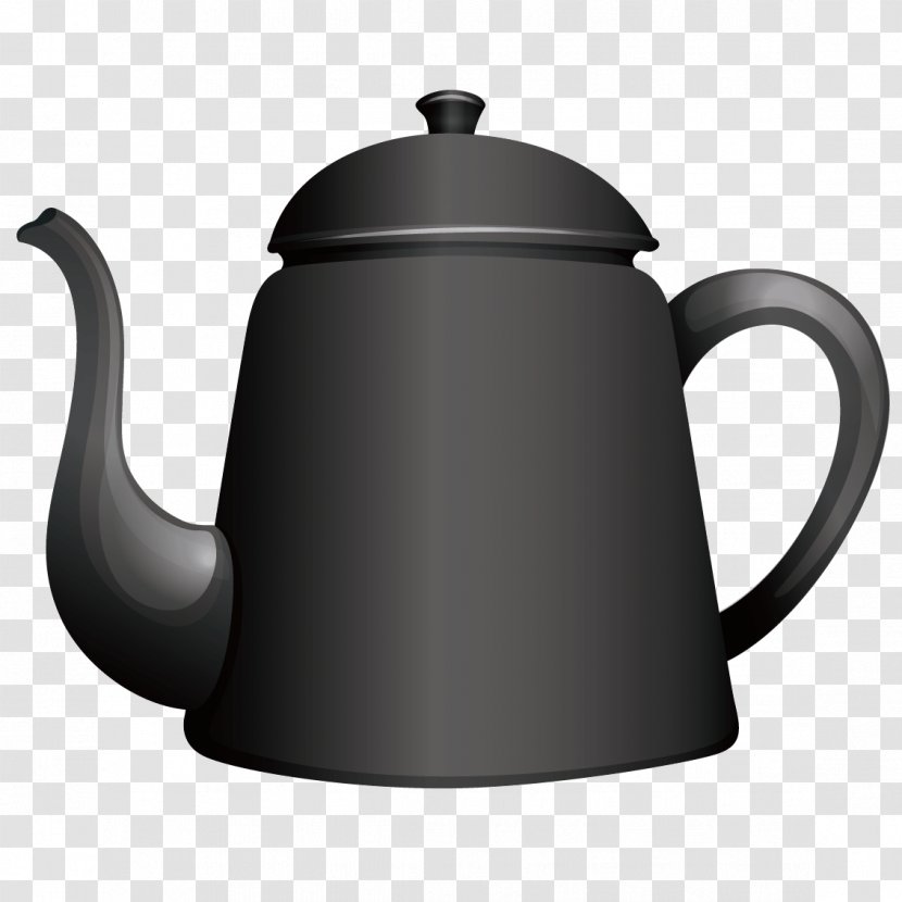 Kettle Royalty-free Teapot Illustration - Small Appliance - Cartoon Black Transparent PNG