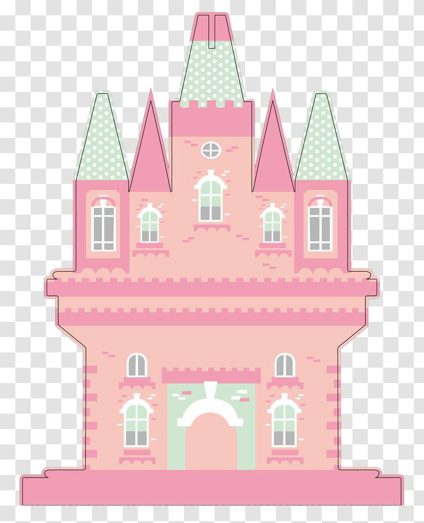Cartoon Castle - Facade - Pink Disney Transparent PNG