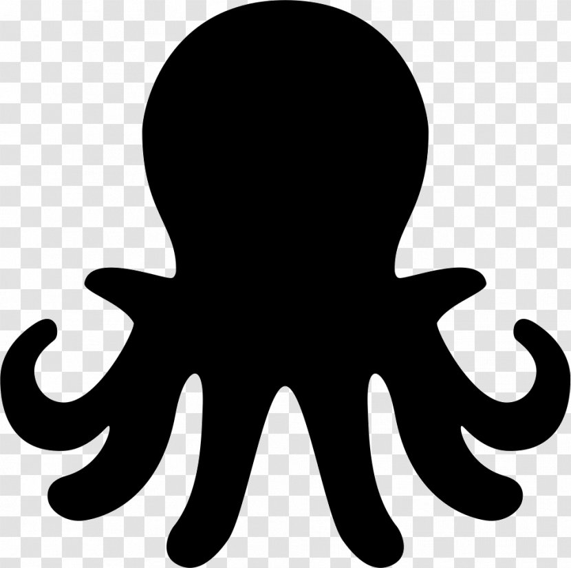 Octopus Clip Art Vector Graphics Silhouette Image - Black And White Transparent PNG