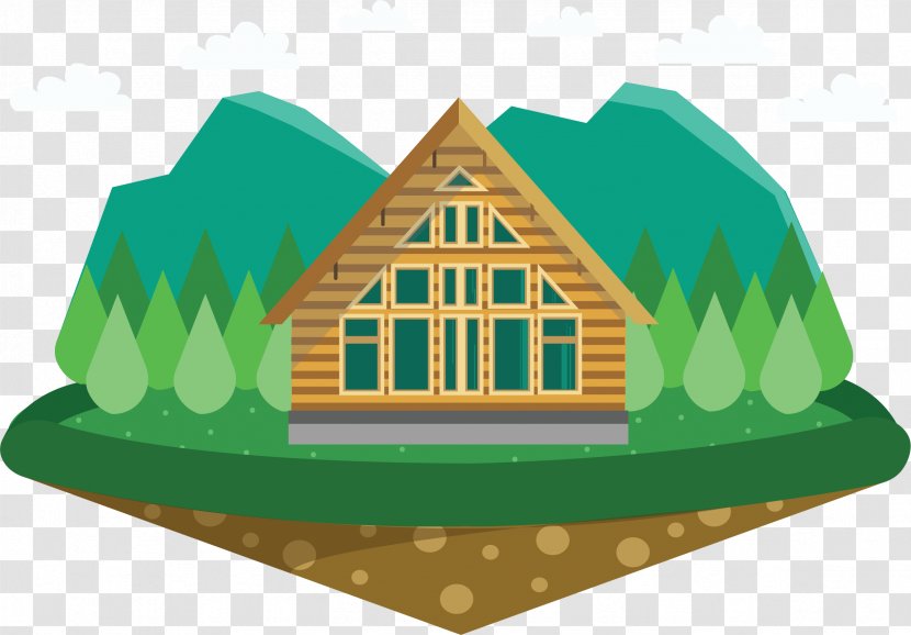 House Chalet Cottage - A Cabin In Cartoon Forest Transparent PNG