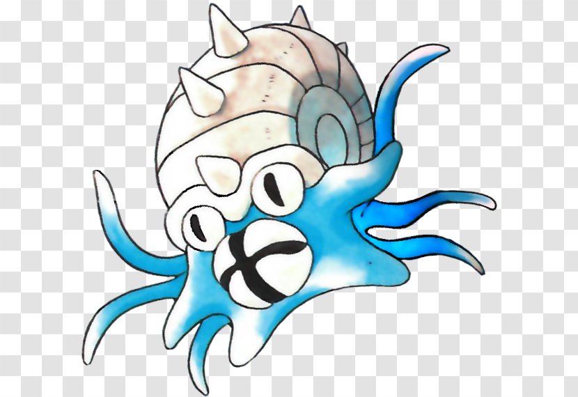 Pokémon Red And Blue Omastar Omanyte Art Painting - Gamearthq Transparent PNG