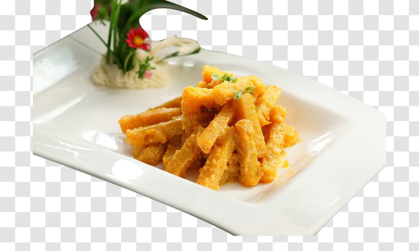 French Fries European Cuisine Vegetarian Junk Food - Fried Pumpkin Transparent PNG