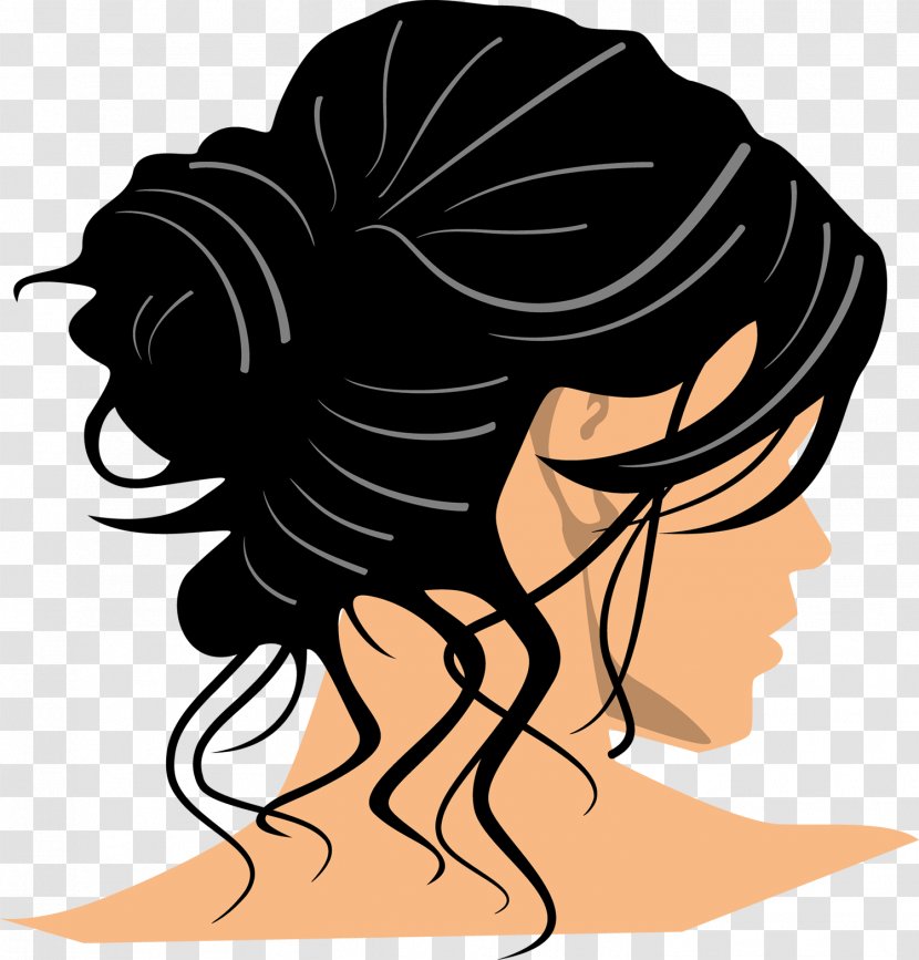 Euclidean Vector Illustration - Silhouette - Modern Beauty Hair Transparent PNG