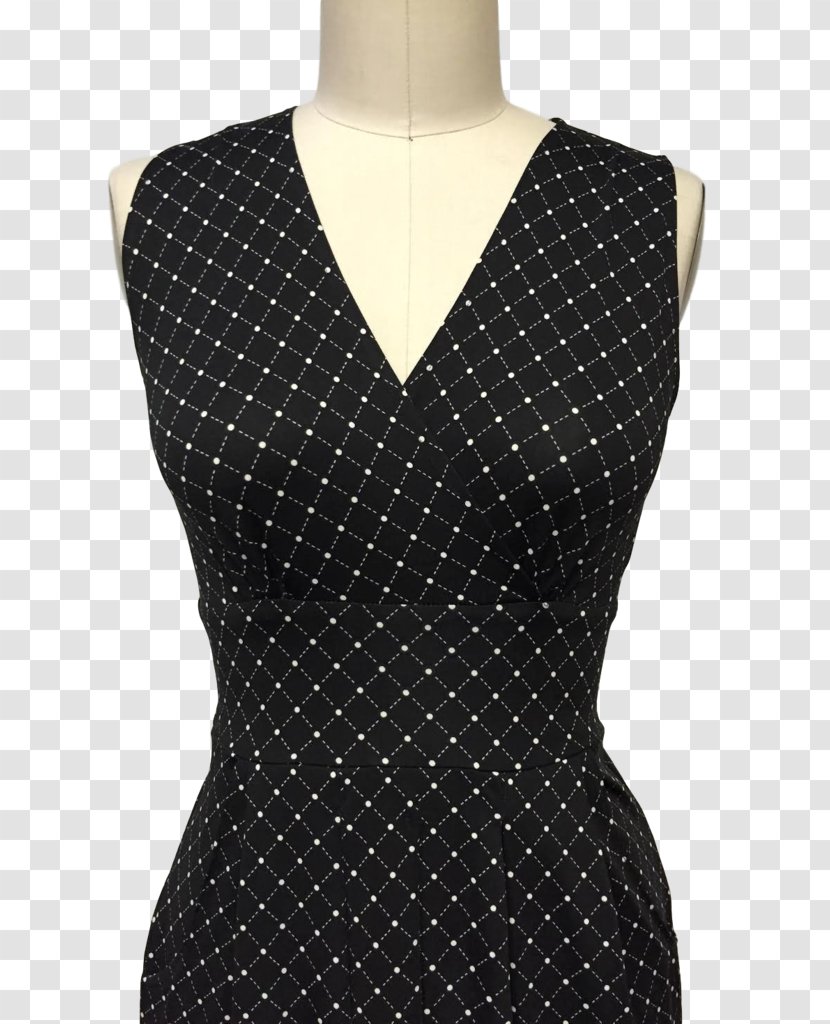Polka Dot Little Black Dress Neck Transparent PNG