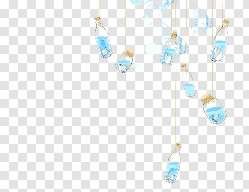 Blue Turquoise Pattern - Wishing Bottle Transparent PNG