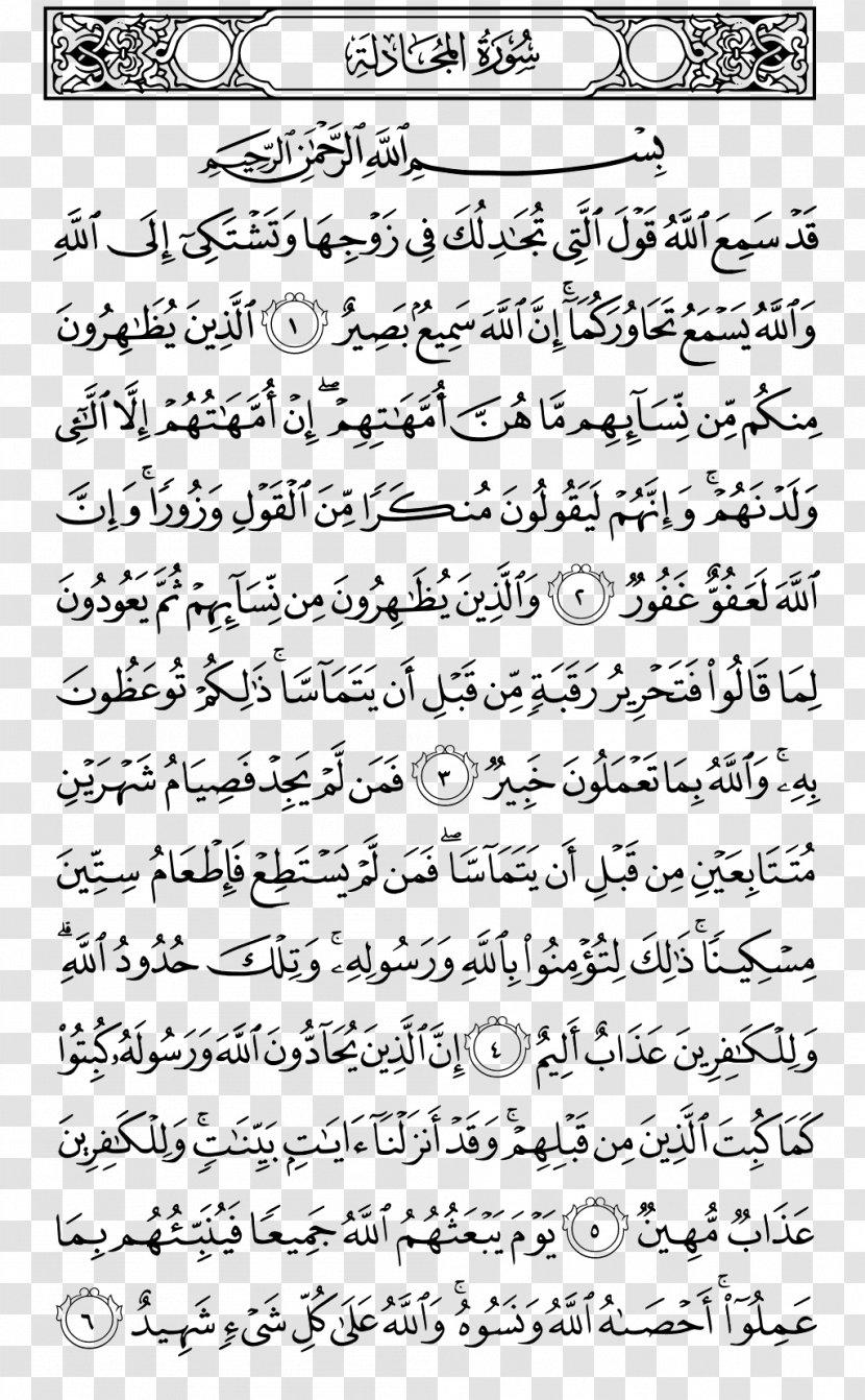 Quran Juz' Juz 28 Al-Mujadila Islam - Tree Transparent PNG