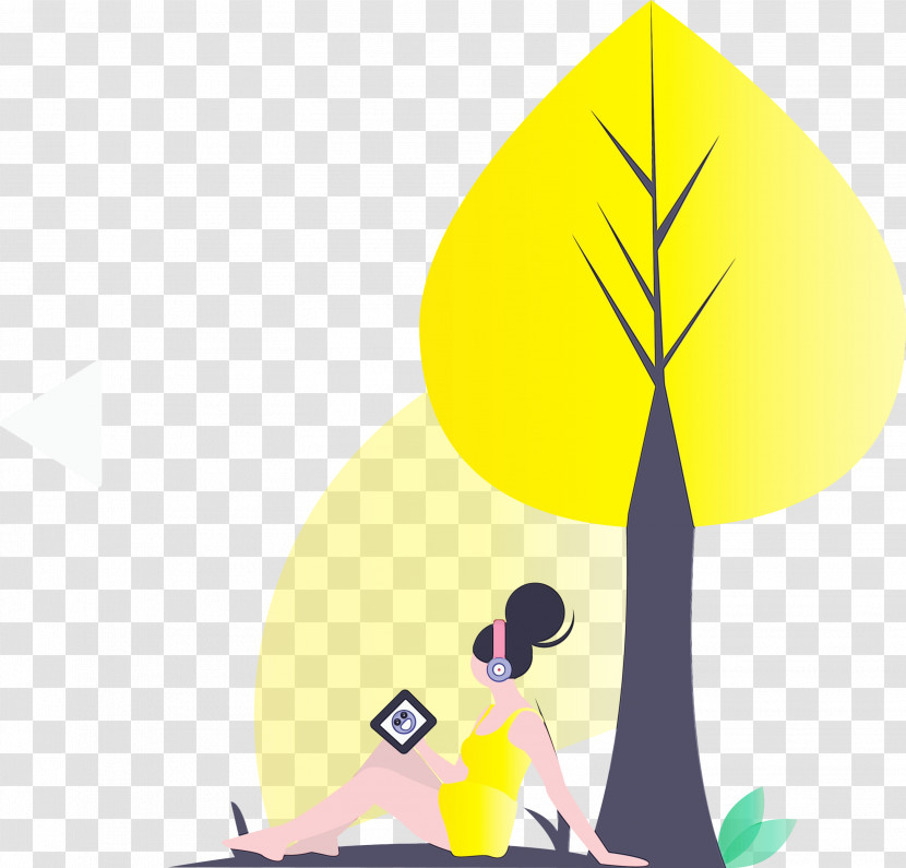Cartoon Yellow Tree Physical Fitness Transparent PNG
