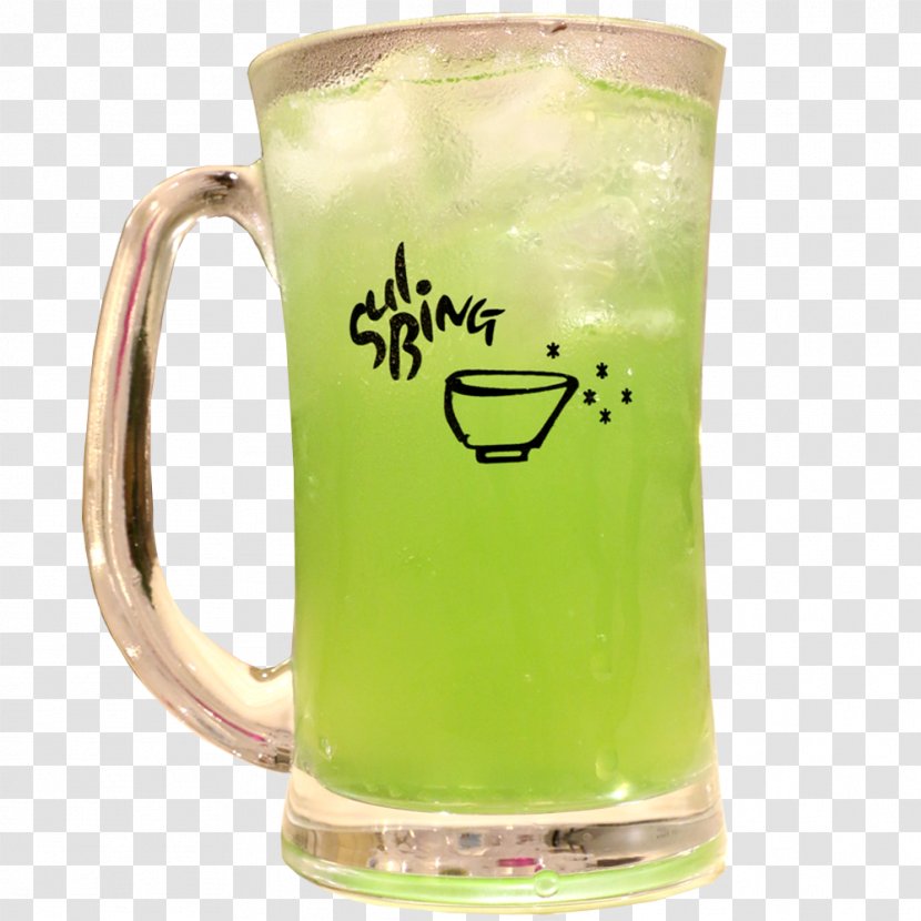 Smoothie Apple Juice Carbonated Water Drink - Green Slice Transparent PNG