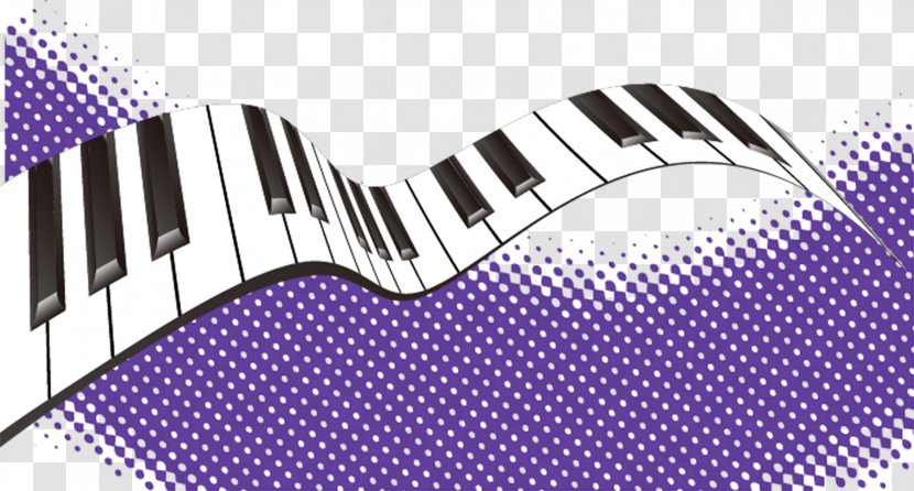 Grand Piano Keyboard - Heart - Purple Vector Transparent PNG