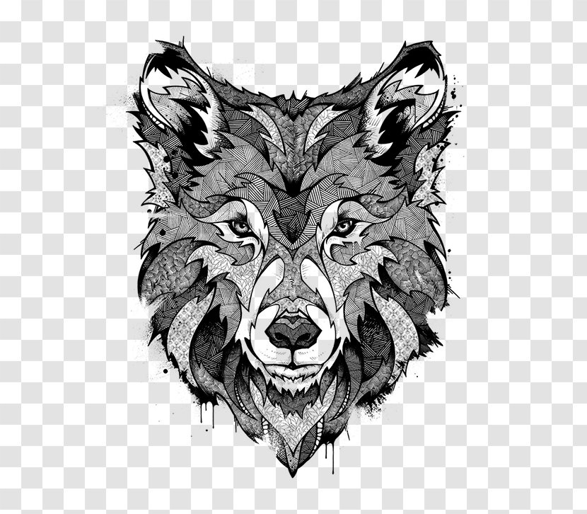 Gray Wolf Drawing Art Sketch - Heart - Watercolor Transparent PNG