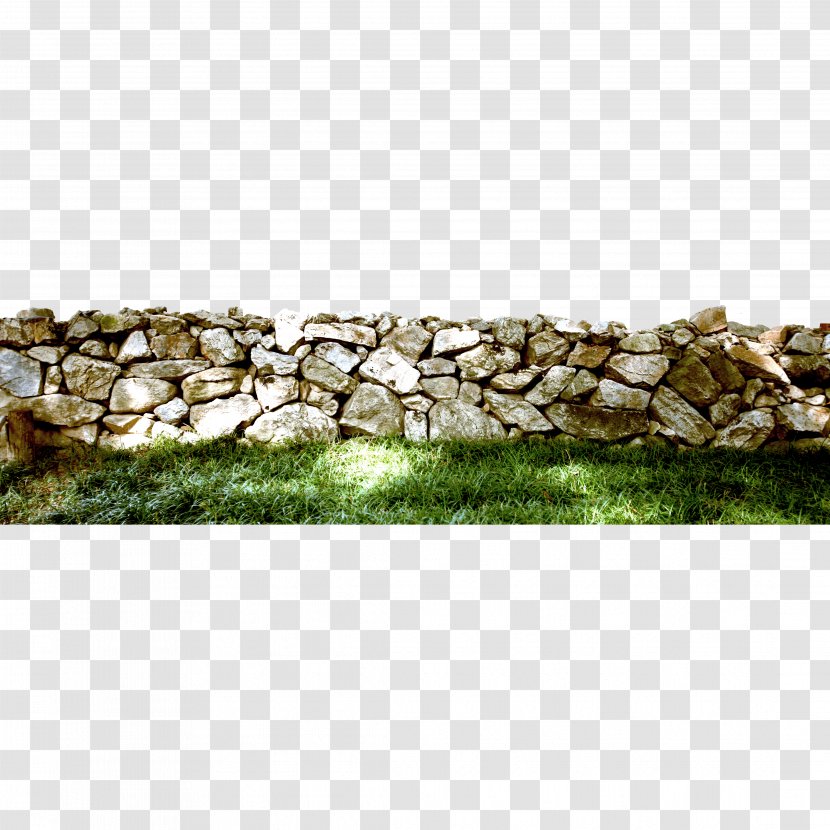 The Stone Walls And Lawn - Fence Transparent PNG