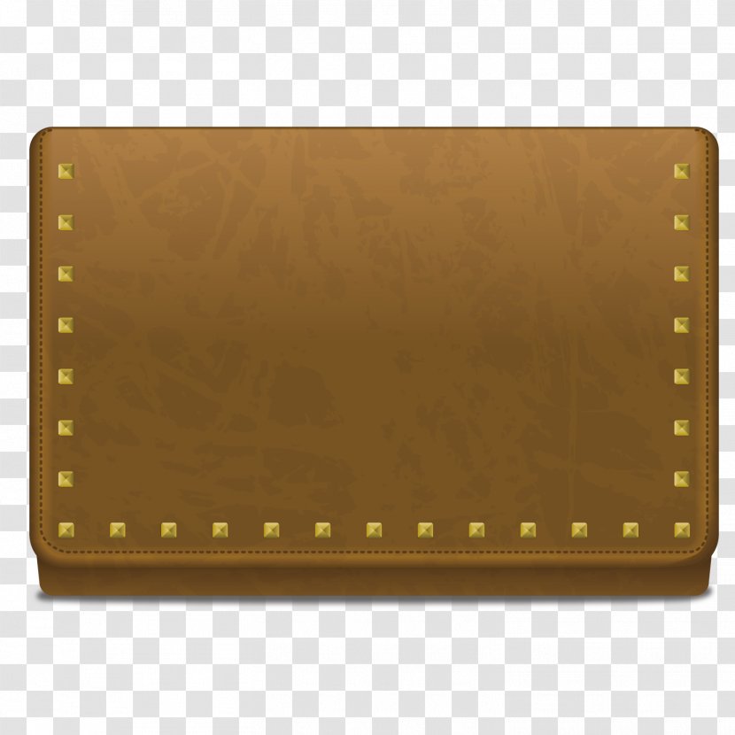 Yellow Rectangle - Brown - Vector Short Wallet Transparent PNG