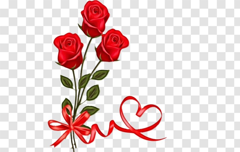 Valentines Day Heart - Carmine Plant Stem Transparent PNG