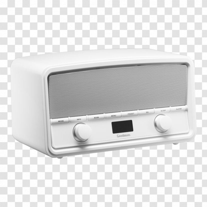 Digital Radio Audio Broadcasting FM Goodmans GSR1889DABBTG Clock White Radios - Electronics Transparent PNG