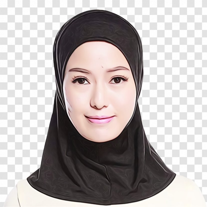 Hijab Headscarf Woman Muslim - Maroon - Chin Transparent PNG
